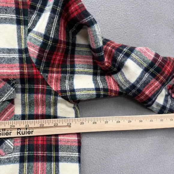 Vintage Wrangler Shirt Jacket Mens XL Red Plaid Quilted Flannel Button Lined - Picture 4 of 11